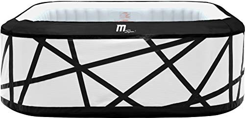 MSpa Whirlpool Soho 185x185x68cm | Aufblasbarer Luxus-Whirlpool für 6 Personen | 132 Massagedüsen, PTC-Heizung bis 42°C, Ozondesinfektion & Robustes 6-Schicht-Material | Komplett-Set mit Abdeckung