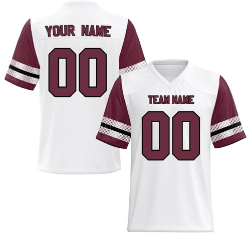 Yunshenla Personalisiert American Football Kostüm Oversize Rugby Trikot Herren Damen Kinder Jugend Custom Jersey Personalized Name Und Number Kindertrikots, Personalisierbar Oder Blanko(#30)
