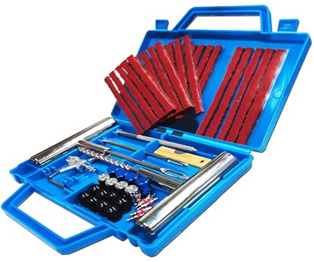 53 PCS Reifenreparaturset, Heavy Duty Reifen Reparaturset, 53-tragbares Reifenreparaturset, tragbares Reifenreparaturset für Autos, Geländewagen, Motorräder, Elektrofahrzeuge, Fahrräder und mehr