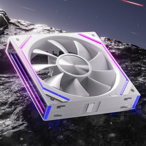 AsiaHorse DAWN RGB PC Lüfter 120MM Gehäuselüfter, ARGB Daisy Chain PC Lüfter [Infinity Mirror] [HDB] 71 CFM/1850 RPM/2.6MMH2O 4 Pin PWN & 5V 3Pin ARGB für Asus Aura ASRock GIGABYTE MSI