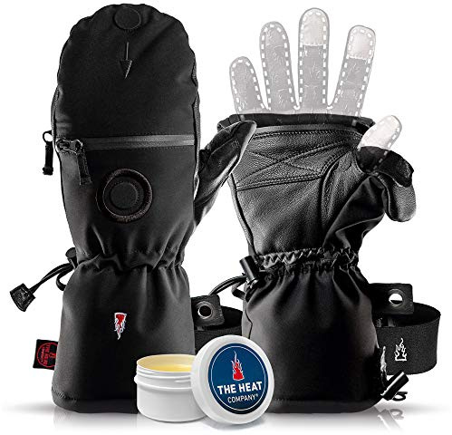 THE HEAT COMPANY Shell Fäustlinge Damen & Herren - Extra warm, wasserdicht - Skihandschuhe Damen & Herren zum Umklappen - Fausthandschuhe Herren & Damen, schwarz - ohne Liner
