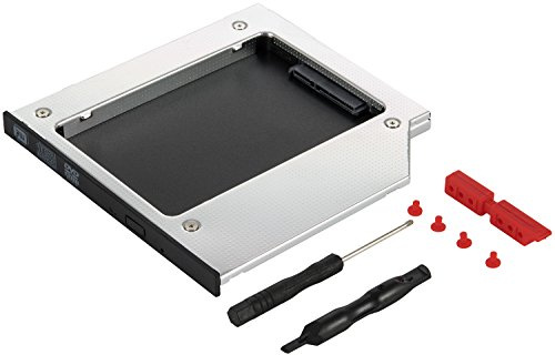 Poppstar Laufwerksrahmen für 2,5 SSD HDD Festplatte (7mm, 9,5mm) in 9,5mm Sata 3 CD-DVD Schacht (Notebook, Laptop, etc.), Festplattenrahmen Aufrüstset