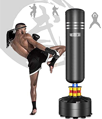 Dripex 175cm Boxsack Erwachsene Freistehender Standboxsack MMA Boxpartner Boxing Trainer Heavy Duty Boxsack mit Saugfuß