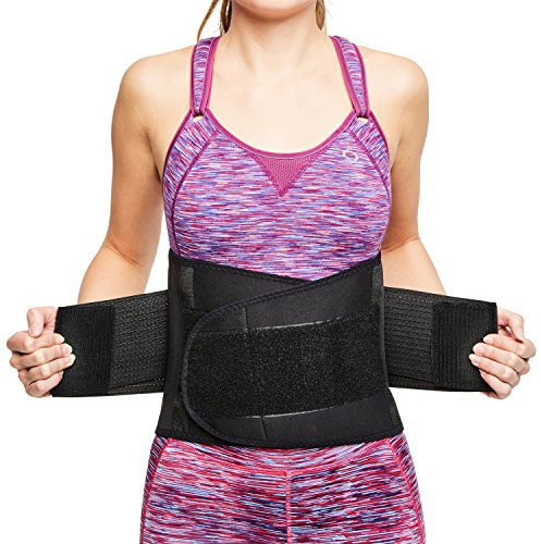 sit right Rückenbandage – Rückengurt zur Stabilisierung der Lendenwirbel – Rückengürtel für Damen & Herren – Nierengurt & Bauchweggürtel zur Haltungskorrektur - schwarz – Gr. L-XL