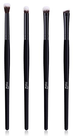MSQ 4 Stück Augenpinsel Pinselset Makeup Lidschatten Pinselset Makeup Blender Pinsel Augen Pinselsets Blending Brush Augenpinsel Set Make up Pinsel Set Lidschattenpinsel schwarz