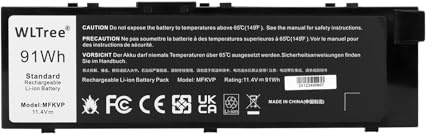WLTree 91Wh MFKVP Laptop Akku für Dell Precision 15 7510 7520 17 7710 7720 M7510 M7710 Mobile Workstation Series M28DH 1G9VM T05W1 0FNY7 451-BBSB 451-BBSE 451-BBSF GR5D3 RDYCT TWCPG Battery 11.4V