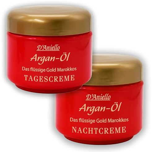 D'Aniello 2x125ml ArganÖl Tagescreme & Nachtcreme - Gesichtscreme Damen - Gesichtscreme Männer - Antifalten creme- Gesichtspflege Set - Gesichtscreme - Feuchtigkeitscreme Gesicht - Moisturizer Face