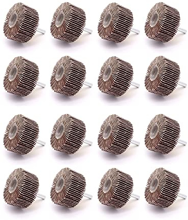 Yuhtech 16 Pcs Lamellenschleifer 50mm x 25mm x 6mm Fächerschleifer 2x 1 x 1/4 Schleifköpfe Körnung 80 für Entrosten, Entgraten, Schleifen Polieren