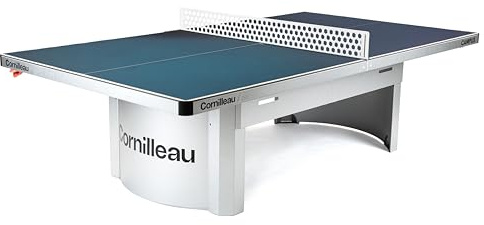 CORNILLEAU Campus 510 - Outdoor Tischtennisplatte - Robuste, Wetterfeste und Stoßfeste Tisch für Garten, Schulen, Parks, Campingplätze - Hervorragender Ballsprung Dank 7 mm Melaminharzplatte - Blau