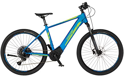Fischer E-Bike MTB MONTIS 6.0i, Elektrofahrrad für Damen und Herren, RH 51 cm, Mittelmotor 90 Nm, 36 V Akku im Rahmen, blau matt, 29 Zoll