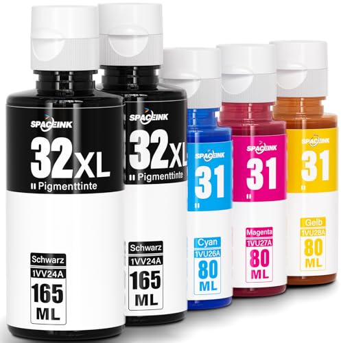 Spaceink Druckertinte 31 32XL Kompatibel für HP Smart Tank Plus 555 Drucker, Tinte 31 32 XL für Smart Tank 5105 5106 5107 5108 7005 7006 7605 7305 7306 455 515 519 530 558 559 570 750 790 Drucker