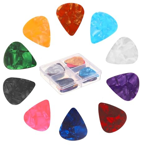 40 Stück Plektrum Plektren Gitarre 0,5 0,75 1,0 1,2mm Guitar Picks Gitarren Plektrum Plektrum E Gitarre Plektrum Akustikgitarre für Elektrische Akustische Bass oder Ukulele
