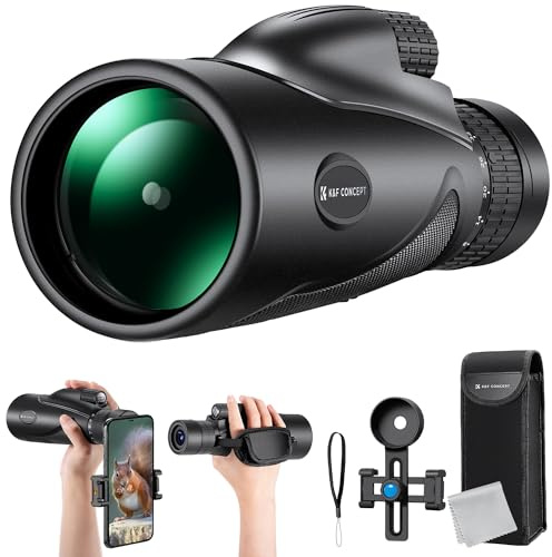 K&F Concept 8-32X50 HD Monokular Teleskop Kontinuierlicher Zoom mit Mobiltelefonclip für Vogelbeobachtung, Jagen, Wandern, Konzert
