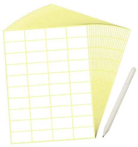 1200 Stück Etiketten Selbstklebend, 38 x 19 mm Klebeetiketten zum Beschriften, Adressetiketten Tiefkühletiketten mit Kugelschreiber, Haushaltsetiketten Aufkleber für Büro Küche Schule