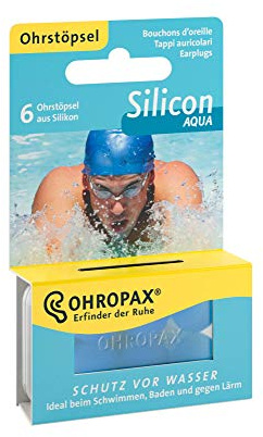 Ohropax SILICON AQUA Ohrstöpsel - 1x 6 Stück - Wasserfeste Vor-Ohr-Stöpsel aus hautfreundlichem Silikon - Zum Schutz vor Wasser beim Schwimmen - wiederverwendbar