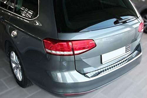 RECAMBO Ladekantenschutz Edelstahl kompatibel für VW Passat B8 Variant + ALLTRACK ab 2014 - Hochglanz poliert, Chrom Look - Styling und Schutz für die Stoßstange