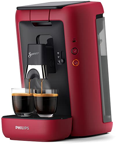 PHILIPS Senseo Maestro Kaffeepadmaschine, rot, 3 Spezialitäten | 1 oder 2 Tassen, Coffee Boost, Intense Plus, Memo-Funktion, Entkalkungsanzeige, 1,2 L (CSA260/90)