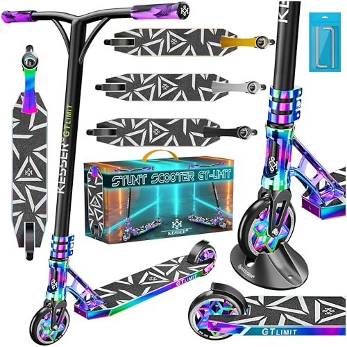 KESSER® Stunt Scooter GT-Limit 360° Lenkung Funscooter Stuntscooter mit Ständer ABEC 9 Kugellagern, 110 mm PU Räder, Kickscooter Tretroller Cityroller Trick Roller für Kinder Erwachsene,