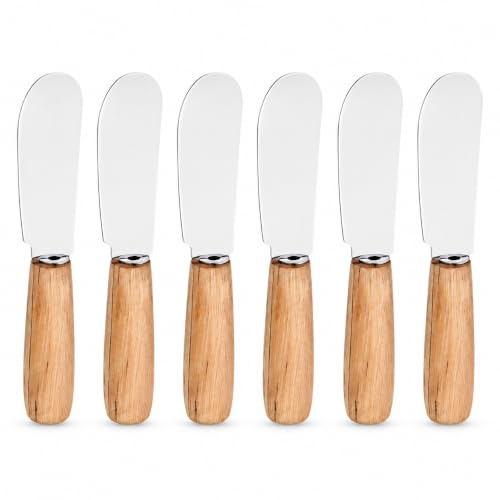 Cabilock 6 Stücke Edelstahl Buttermesser Tafelmesser, Klein Käsemesser Brotzeitmesser Set Streichmesser Creme Messer Marmeladenmesser für Sahne Käse Torte Marmelade