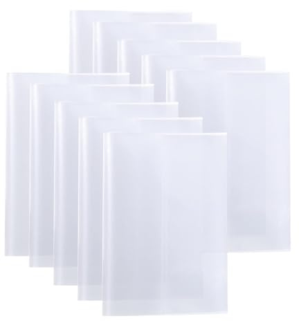 10 Stück Transparenter Buchumschlag Wasserdicht Kunststoff Heftumschläge für Lehrbücher, Bücher, Notizbücher und Übungsbücher Verwendet (Transparent, A5)