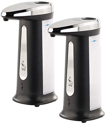 Carlo Milano Spülmittelspender: 2er-Set Automatische Seifenspender mit IR-Sensor, 400 ml (Elektrischer Seifenspender, Spülmittelspender elektrisch, Dusche)