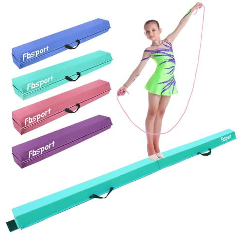 FBSPORT Schwebebalken Kinder 180cm Faltbarer Balken Turnen Balance Beam für Zuhause Training Klappbarer Schwebebalken Gymnastik Gymnastikbalken mit Rutschfestem Boden und Tragetasche