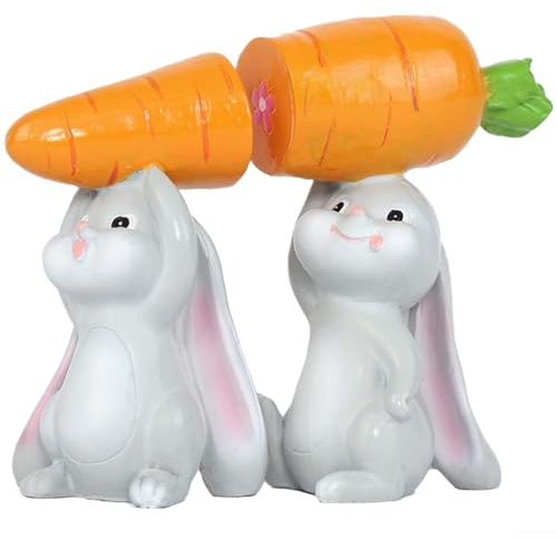 Tischdekor-Set aus Kunstharz mit Hasen und Karotte, für Osterfeiern und für amerikanische ländliche Innenakzente