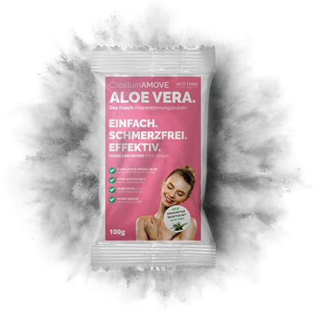 100g Capillum AMOVE Aloe Vera schmerzfreies Dusch Haarentfernung Pulver Intim für Mann & Frau - Enthaarungscreme Körper & Intimbereich