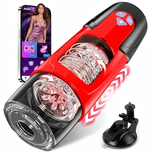 Honeyexp Elektrischer Masturbator Handfrei mit 7 Modi Teleskop und Rotation, KI Sex Spielzeug für die Männer mit Ein-Klick-Turbo, APP Masturbieren für Männer Taschenmuschi Masturbatoren Sexspielzeug