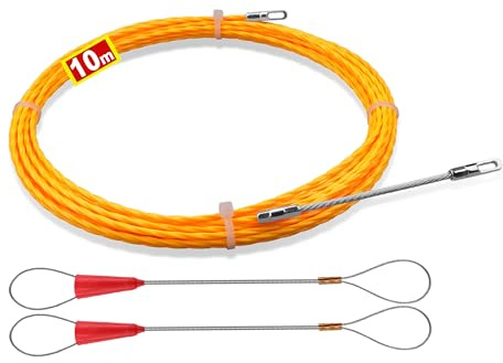 Einziehfeder 10m - Kabeleinziehhilfe,Einziehfeder,Einziehspirale, Zugdraht,Einzugsfeder für Kabel & Elektroinstallationen(3.0mm-10m)