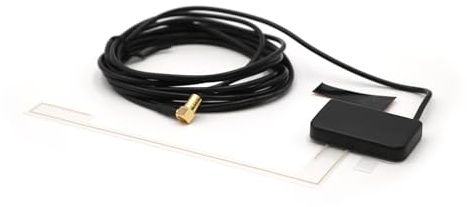 Blaupunkt Aktive DAB/DAB+ Scheibenklebeantenne, mit intergriertem 15dB Verstärker, 12V, SMB Stecker, 3M Kabel, Montage an Frontscheibe, schwarz