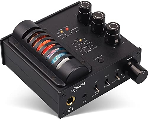 InLine 99207I AmpUSB-EQ, Hi-Res AUDIO HiFi DSD Kopfhörer-Röhrenverstärker+ Equalizer, USB DAC