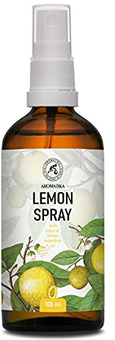 Zitrone Aromaspray 100 ml - Aromaspray mit Ätherischem Zitronenöl - Aromatherapie Raumspray - Spray zur Aromatisierung der Luft - Raumnebel - Kissen- und Leinenspray - Raumduft - Duftspray