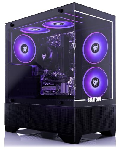 BEASTCOM Q3 Essential Gaming PC, AMD Ryzen AI 6X 5,00GHz 12 Threads, 4K Radeon 740M Grafik, 16GB RAM, 1TB SSD, WiFi, Win 11 Pro