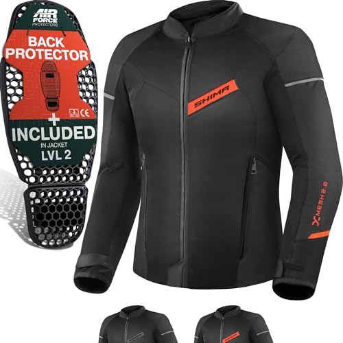 SHIMA X-Mesh Motorrad Jacke mit Protektoren Damen und Herren AirForce Rückenprotektor Motorradjacke Sommer Wasserdicht
