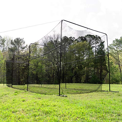 ANYTHING SPORTS 12,4 m zusammenklappbarer Batting Cage,Perfect Baseball Batting Cage Softball Batting Cage Komplettpaket mit Rahmen und Netz Freistehender tragbarer Schlagkäfig für Hinterhof