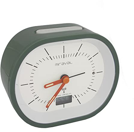 Miraval Funk-Wecker: Analog, mit digitaler Sekunden-, Datums- und Temperaturanzeige, Snooze, als Reisewecker, geräuschlos, Hintergrundbeleuchtung