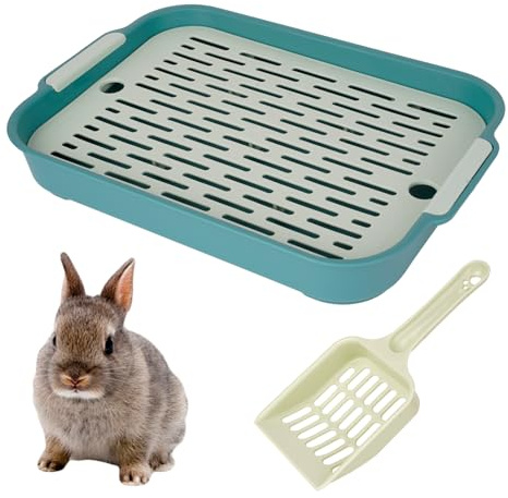 Grün Kotwanne Kaninchen Kaninchentoiletten Toilette mit Schaufel Zubehör Hasentoilette Hasenklo Nagertoilette Meerschweinchen Toilette Kaninchenklo für Kaninchen Haus Rat Cage Meerschweinchen