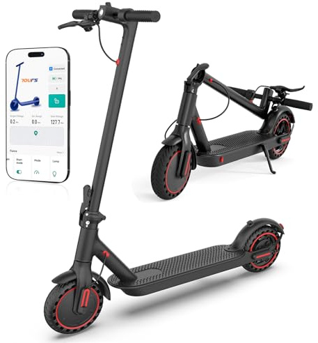 Elektroroller mit Straßenzulassung für Erwachsene, zusammenklappbar, 10,4 Ah Akku, Fahrbereich 25-35 km, Maximalgeschwindigkeit 20 km/h, App-Anschluss