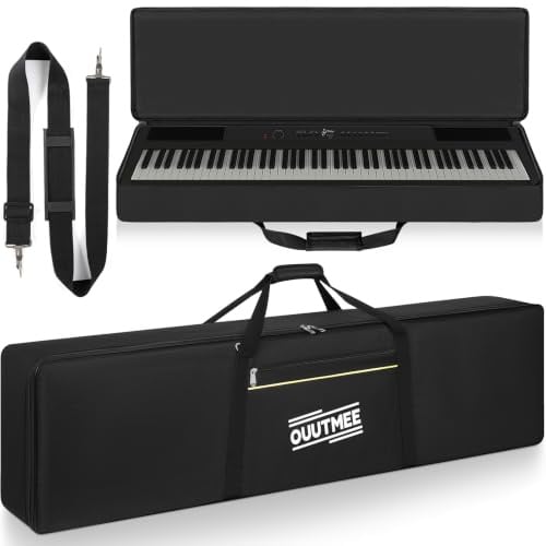 88 Keyboard Tasche Zwei Möglichkeiten Zum Tragen,Keyboard Piano Tasche | 138 x 33 x 17 cm ,600D Waterproof Oxford Cloth Piano Tragetasche,Transporttasche,Schwarz