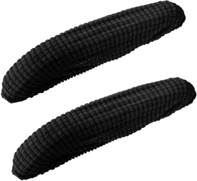 mkemka 2 Stück Armlehnenschoner Set-Elastische Armlehnen Polster für Bürostuhl & Gaming Stuhl (18-30cm),Schwarz,lindert wirksam Schmerzen im Ellenbogen und Unterarm