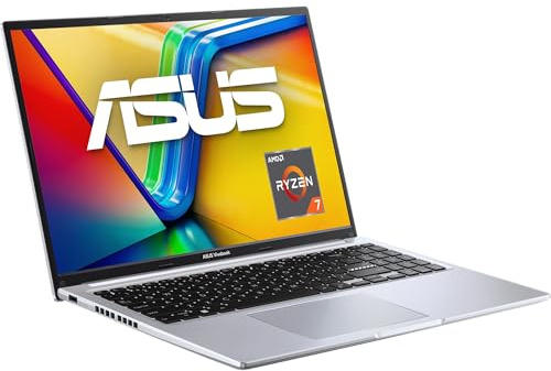 ASUS Vivobook 16 M1605YA Laptop | 16 WUXGA 16:10 IPS Display | AMD Ryzen 7 7730U | 16GB RAM | 512GB SSD | AMD Radeon | Win11 Home | QWERTZ | Cool Silver