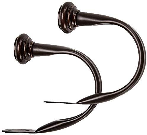 Amazon Basics Dekorativer Raffhalter für Gardinen, 2er-Pack, Bronze