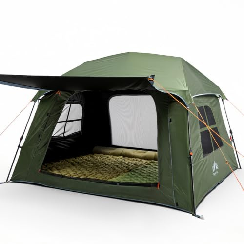 Night Cat Automatik Blackout Wurfzelt: 3 Min Aufbau Wasserdicht 4 Personen | 4 mann festival black wurfzelte reactive in 60 sekunden schnellaufbau camping