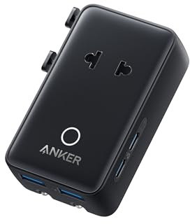 Anker Nano Reiseadapter Weltweit, Universal Reiseadapter mit 4X USB, 2X USB C, 2X USB A und 1x AC, Steckdosenadapter für Deutschland USA England, einsetzbar in über 200 Ländern, ideal für Reisen
