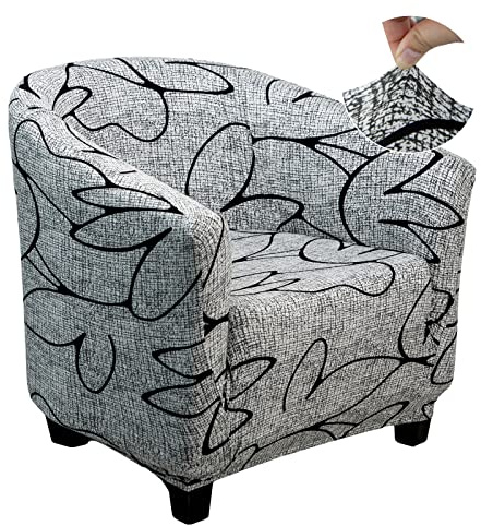 Jaotto Sesselschoner Sesselhusse Stretch Sesselüberwürfe Sofabezug Elastisch Sofabezug Sesselbezug Sesselschoner Waschbar Entfernbar für Clubsessel Cafe Stuhl Sessel Loungesessel(Fiore-Linie,1 Stück)