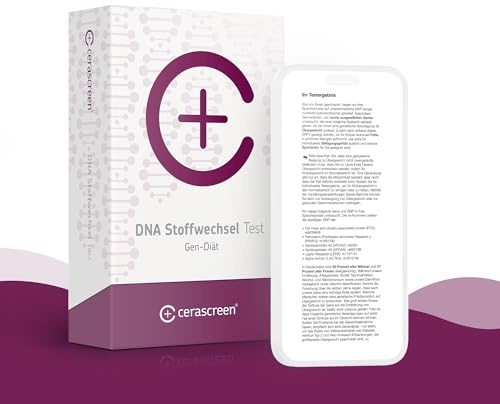 DNA Stoffwechsel Test Kit von CERASCREEN - Jetzt passende Gen-Diät für Ihren Körper finden | Mit Testkit schnell & einfach von Zuhause durchführen | Modernste DNA-Analyse