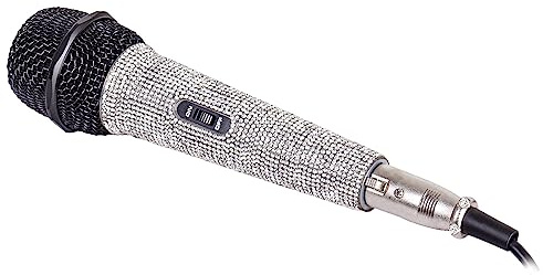 Trevi EM 30 Star Professionelles unidirektionales dynamisches Mikrofon aus Metall mit Diamanteffekt, Kabel 5 m, XLR-Anschluss und 6,3 mm Klinkenstecker, ideal für Karaoke, Podcast, Live, DJ und