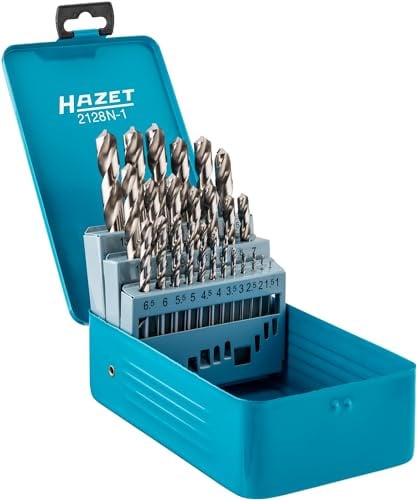 HAZET Spiralbohrer-Kassette 2128N-1, 25-teilig, ⌀ 1 – 13 mm | DIN 338, 1310 g, 25-teilig , ⌀ 1 – 13 mm , um 0,5 mm steigend, Antrieb 270020 Bohrer,, Rechtsschneidend, DIN 338