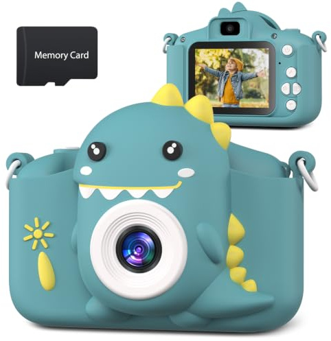 Kinderkamera, Hangrui Kinder Kamera, 1080P HD Kamera Kinder mit 2,0-Zoll-Bildschirm, Fotoapparat Kinders mit 32G Karte, Weihnachten Spielzeug Geschenk für 3-12 Jungen und Mädchen-Dunkelgrün